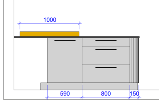 Abgerundete Küchenfronten